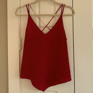 Rory Beca Silk Criss Cross Tank in Red